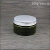 Plastic Jar-PET Plastic-10x100gms-Aluminum Screw lid-Green