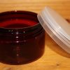 Amber Plastic Jar-10x100gms-Lid included